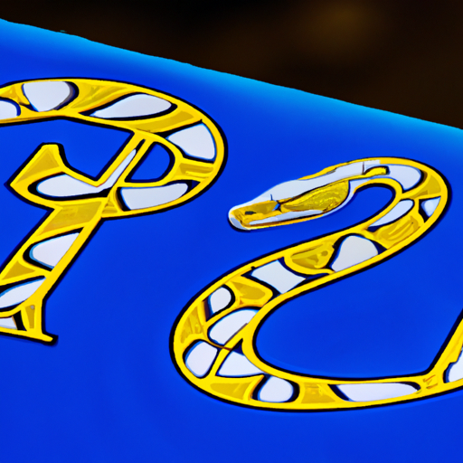 תצלום של הלוגו של פייתון, הכולל את הנחש הכחול והצהוב המובהק של השפה