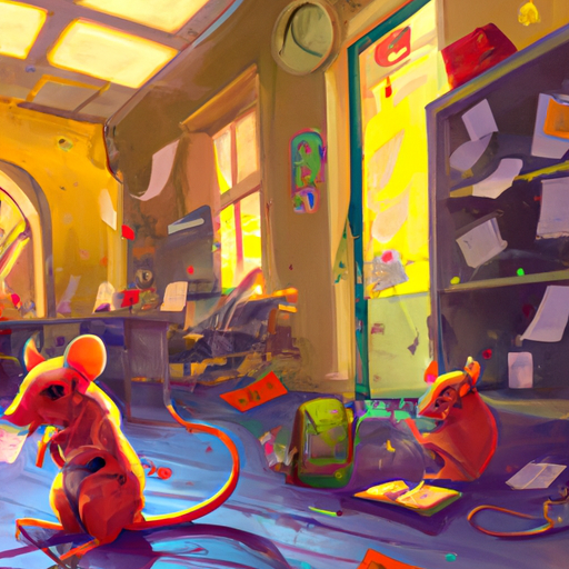 1. איור המראה סביבת בית ספר עם סימני נגיעות עכברים.